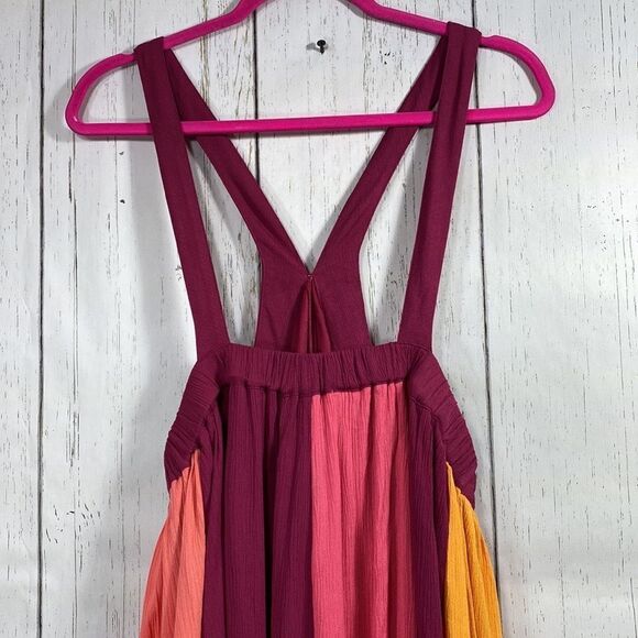 Lane Bryant Colorblock Maxi Dress 18/20 Plus Size Halter Crisscross Back Resort - Picture 5 of 13